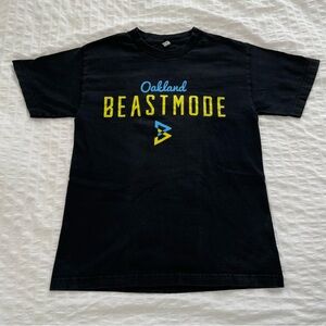Oakland Beastmode Marshawn Lynch T-Shirt Black Electric Blue Neon Green